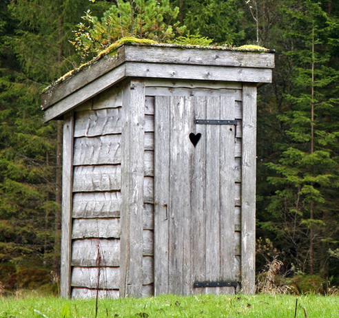 Associated image for entry 'outhouse;  a privy (place to defecate)'